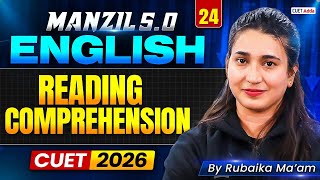 CUET 2026 English | Reading Comprehension in One Shot | Manzil 5.0