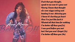Better Off- AnnMarie *LYRICS*