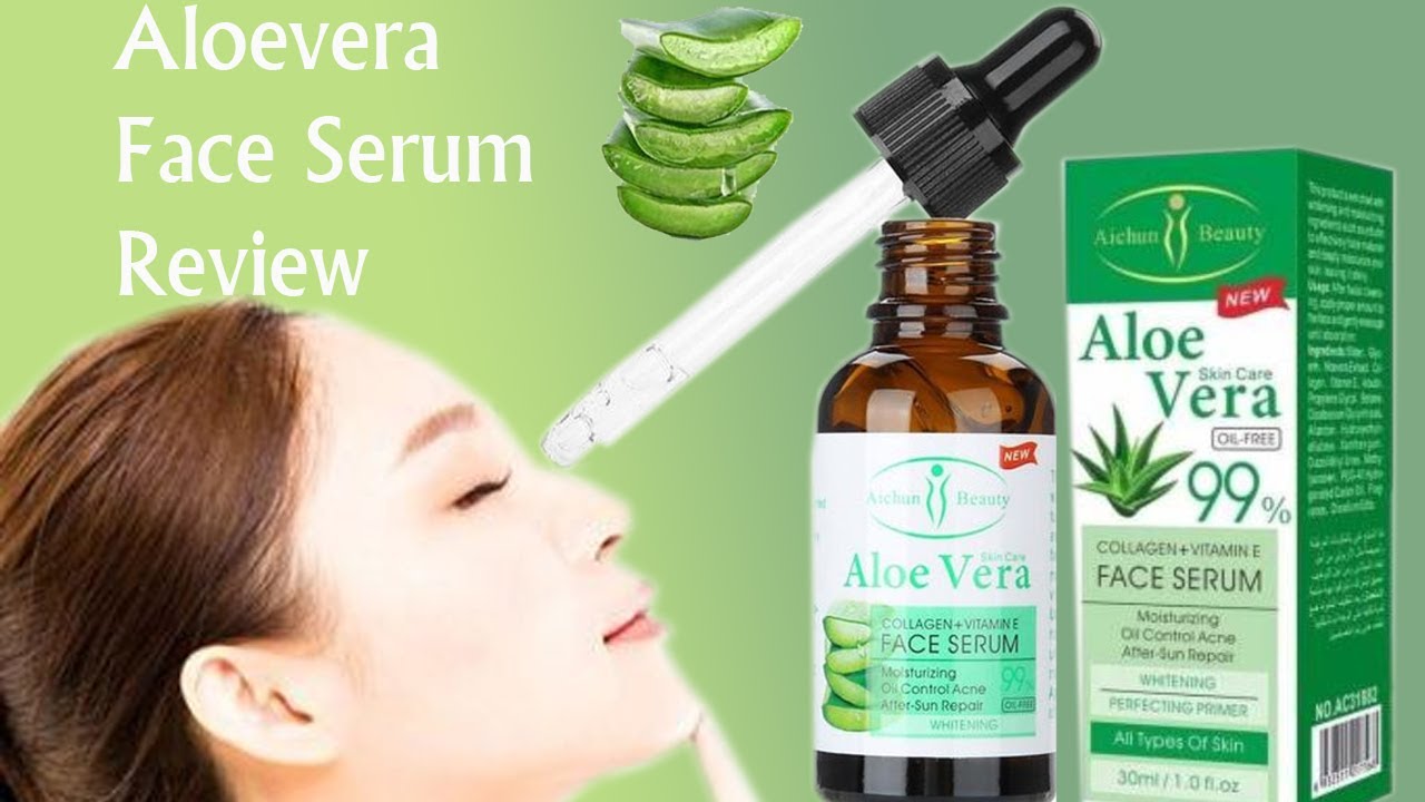 Aichun Beauty Aloe Vera Collagen & Vitamin E Face Serum Review / Aloe Vera  Face Serum Review