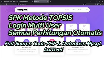 Website SPK TOPSIS | Source Code SPK Metode TOPSIS Laravel | Source Code Website SPK Metode TOPSIS
