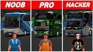 NOOB vs PRO vs HACKER BUSSID (BUS SIMULATOR INDONESIA) screenshot 4