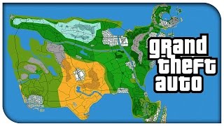 Awesome Grand Theft Auto Usa Concept Map Vice City, Liberty City, Los Santos & More Gta V