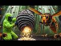 Giant Hornets Nest Found in the Mountains - Face and Remove Dangerous Aggressive Hornets Nest