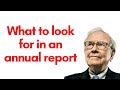 What Warren Buffett looks for in an annual report (1998)