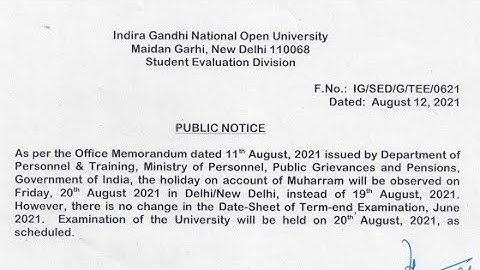 B.Sc Nursing Merit List||ignou Grade card Updated||ignou Exam date Shifted 20th August (Notice)