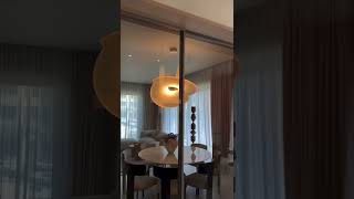 Elegant Space Saving Glass Partition Design | Home Organization #interiordesign #homedecor #shorts
