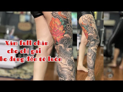 Video Chị gái chịu đau quá tốt xăm ko tê, Full Chân , làm 4... - youtube