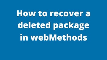 Recovering a Package in webMethods | Software AG webMethods