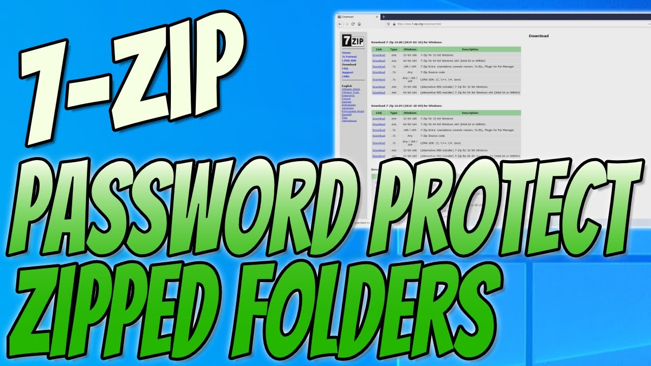 7zip password protect files from opening