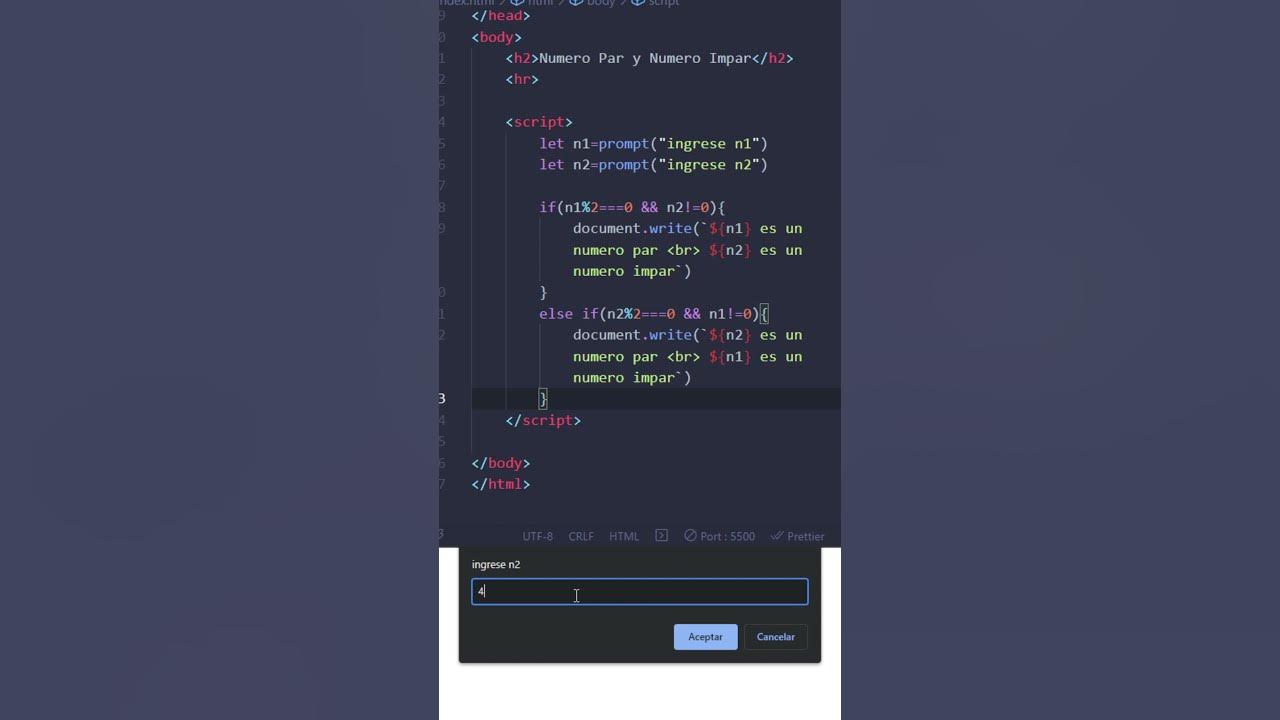 Número Par y Impar con JavaScript #short - YouTube