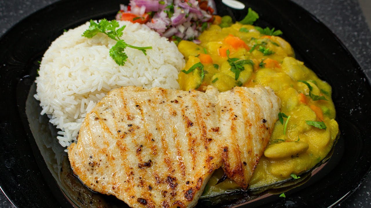 Pollo Parrilla Casero con Guiso de Pallares Rico y Barato | Abelca