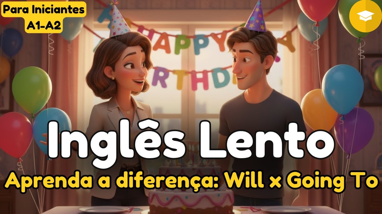 Will x Going To: não confunda mais | Inglês Lento e Fácil A1–A2 | Listening e Conversação