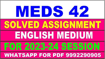 meds 42 solved assignment 2023-24 | meds 42 solved assignment in english 2024 | meds 42 2024