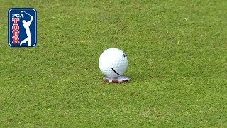 What are the odds?! Zalatoris' ball stops on Fitzpatrick's ball marker