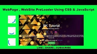 How to Create a Web Page , Web Site PreLoader Using CSS , JavaScript By BK Tutorial
