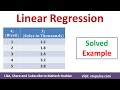 Linear regression algorithm  solved numerical example in machine learning by mahesh huddar