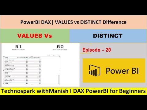 PowerBI DAX I Difference between VALUES vs DISTINCT I VALUES, DISTINCT ...