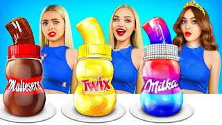 Tantangan Makanan Kaya Vs Miskin Vs Kaya Raya  Perang Makanan Manis Oleh Mega Game