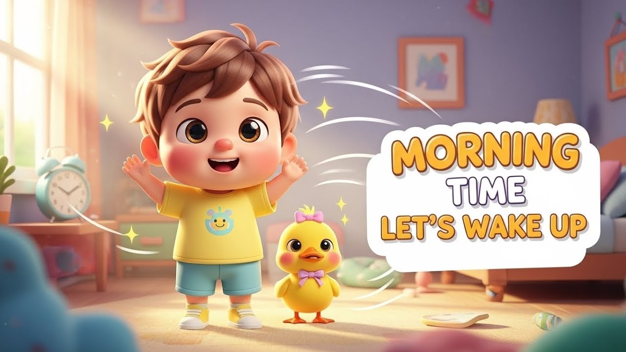 Morning Time Let’s Wake Up – Nursery Rhyme, Toddler Learning, Daily Routine Fun, and Playful Wake