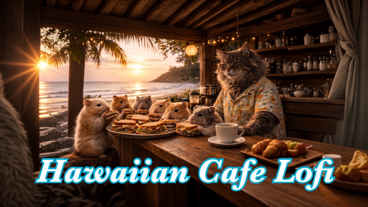 Hawaiian Café Lofi – Relaxing Island Coffee Beats🐈