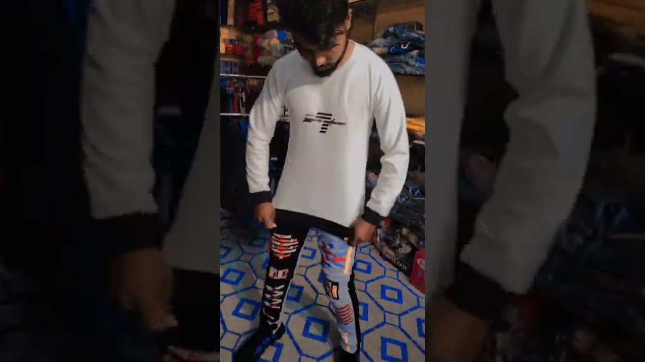 Denim full Scratch jeans // imported velvet t-shirt 