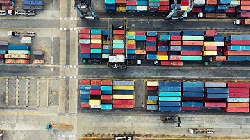 Drone footage 4K Harbor Containers Stock Videos ( Free for Commercial Use )
