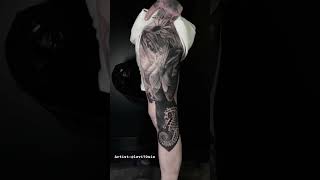 Beautiful leg tattoo done by levi70six👀 #legtattoo #tattoo