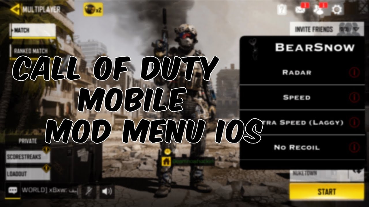 Call Of Duty Mobile MOD Menu Hack IOS v1.0.8 Antiban - YouTube - 