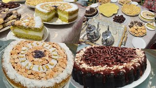 فطور العيد الاضحى بسبوسة بالكريمه و نكهة البيستاش كاتجي خطيرة و كيك بالشوكولاته  كراميل ftour Al eid