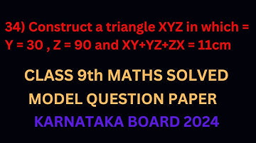 construct a triangle xyz in which  y = 30 z = 90 and xy+yz+zx = 11cm