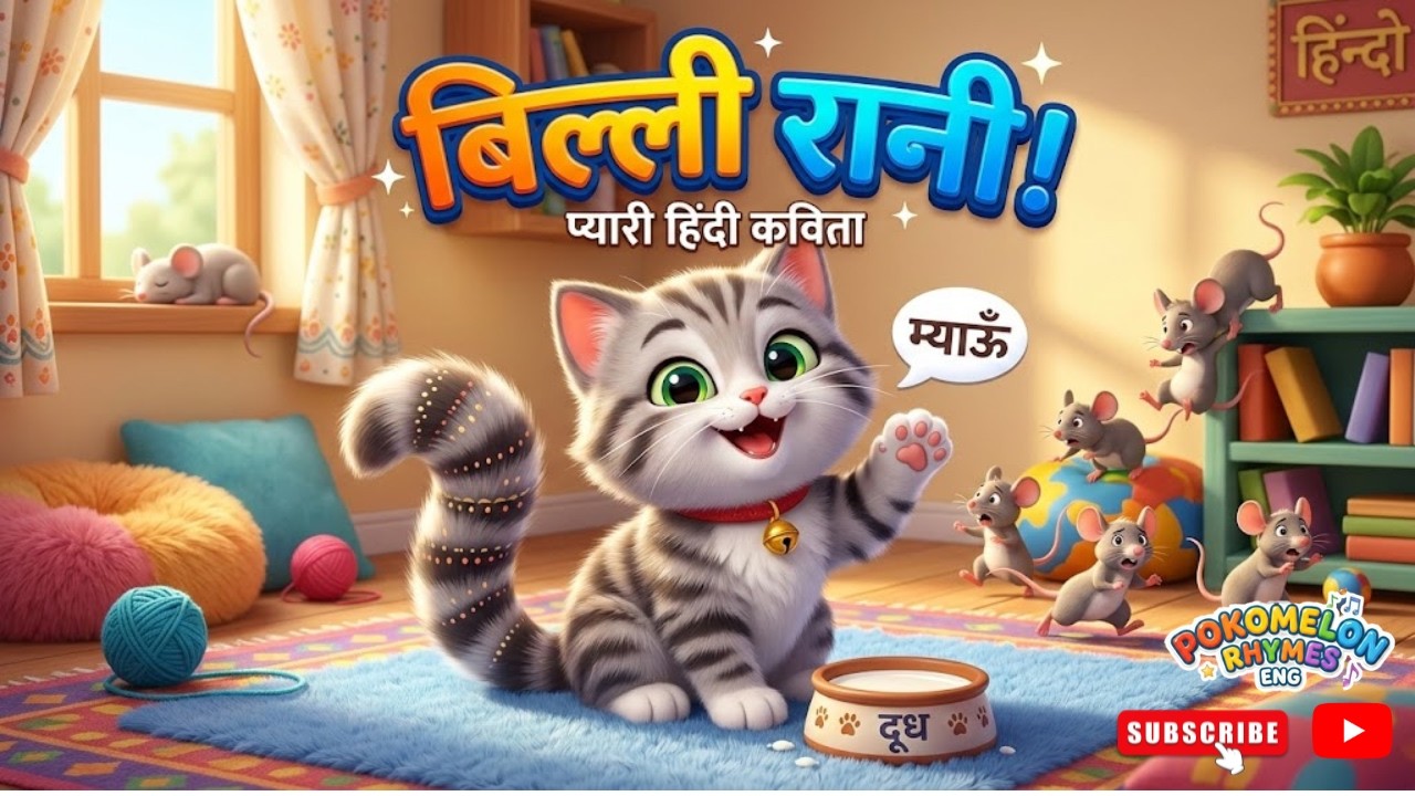 बिल्ली रानी | Billi Rani Hindi Nursery Rhymes For Children | The Cat ...