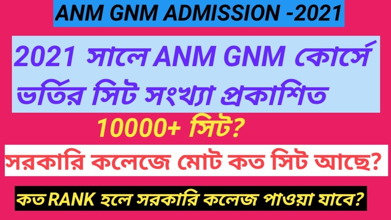 ANM GNM SEAT MATRIX 2021