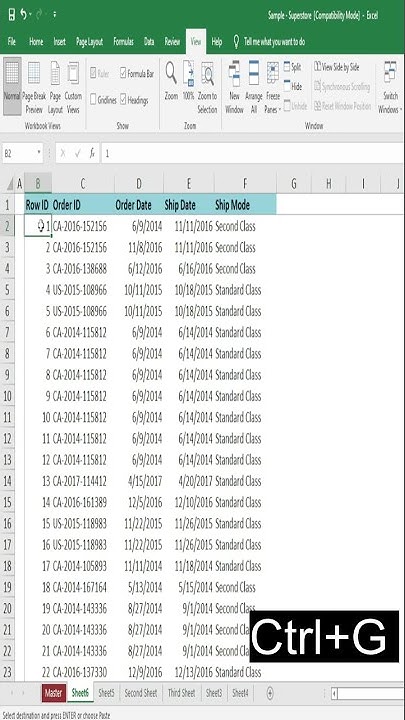 How to Select Large Data Range in Excel using Go To #shorts - YouTube