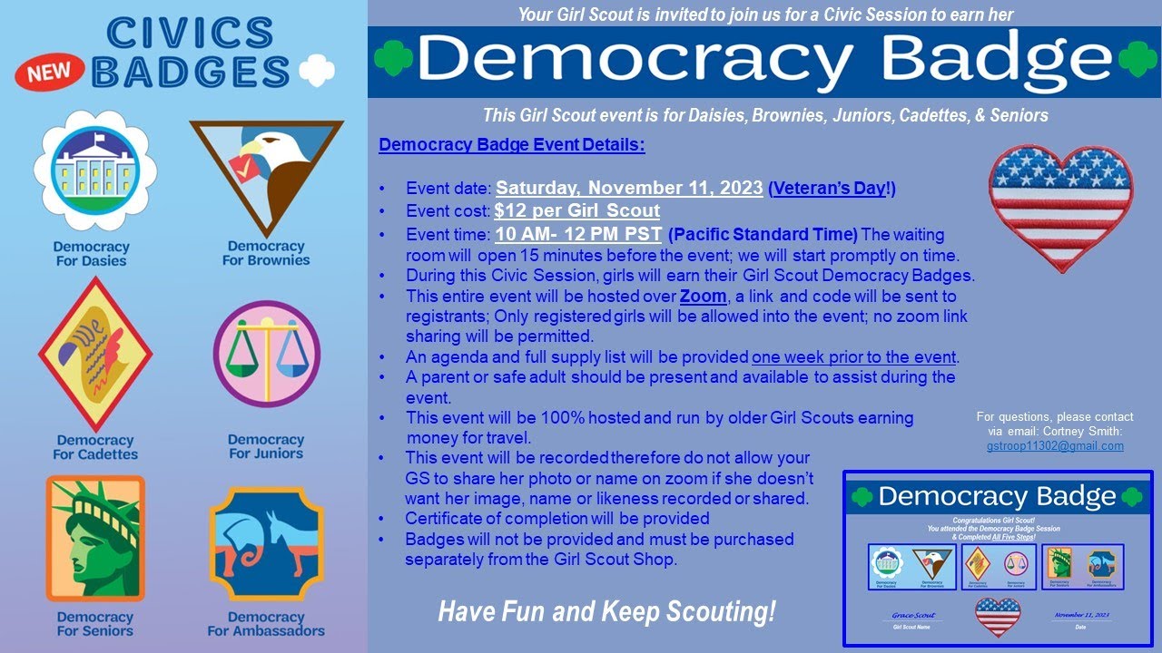 Girl Scout Democracy Badge Event 111123 YouTube