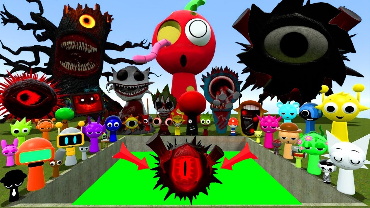 DESTROY SPRUNKI MR SUN MOON TREE FUN COMPUTER ALL PHASE SPARTAN KICKING in ACID HOLE GMod