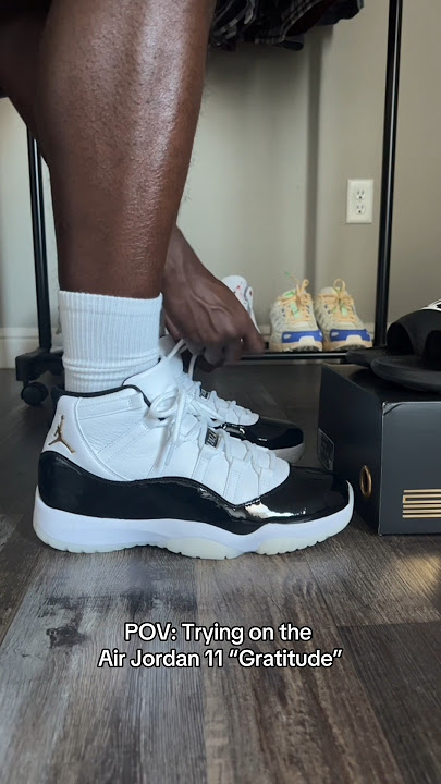 AMAZING ON FEET! AIR JORDAN 11 “GRATITUDE” DMP 🏆 #shorts #sneakers #onfeet #jordans #gratitude