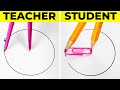 TEACHER vs. STUDENT ART CHALLENGE || Who Draws a Masterpiece? Smart Drawing Hacks by 123 GO! SCHOOL