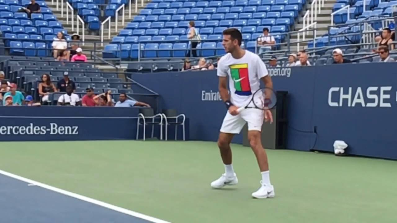 Del Potro Slow Motion Forehand (08.25.16 - US Open Practice Session)