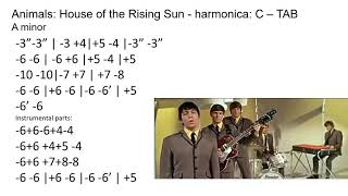 practicing: The Animals - House of the Rising Sun - C harmonica - TAB - A minor
