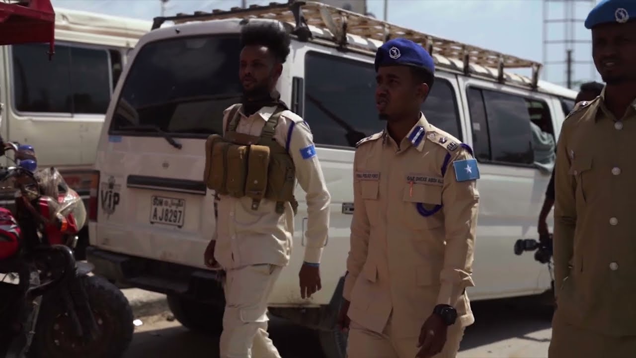 Hanaanka Ciidanka Booliska Soomaaliyeed ay u sugaan amniga caasimadda Muqdisho.