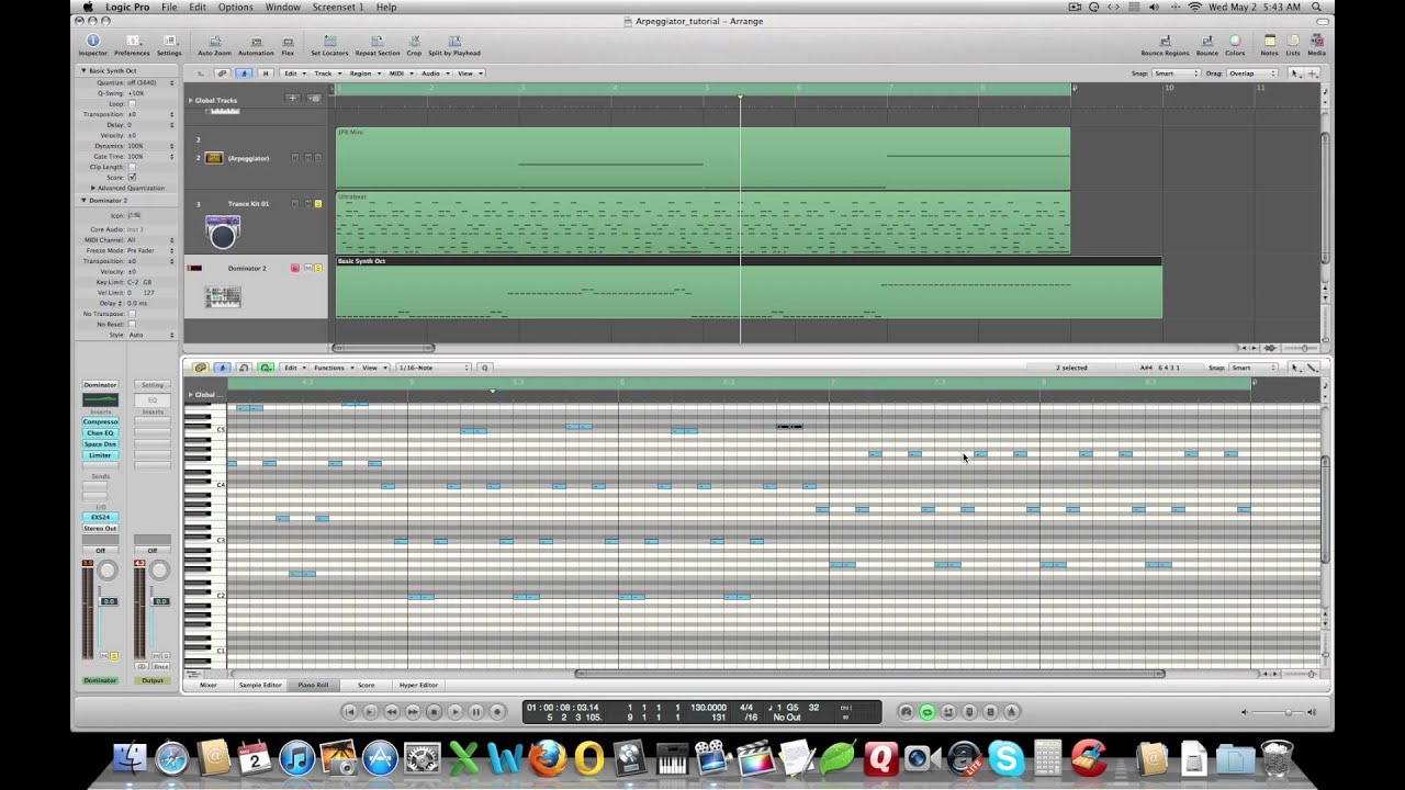Logic Pro 9 Arpeggiator and the Environment