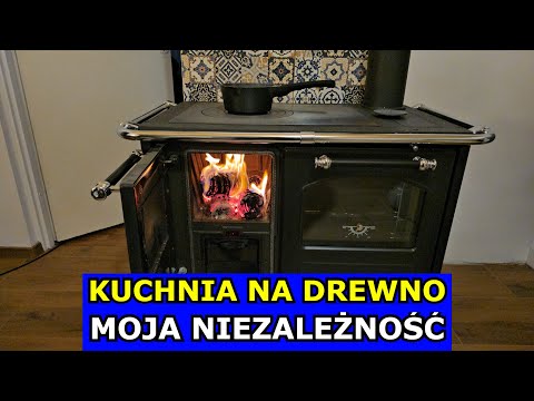 Kuchnia na Drewno z Piekarnikiem - Moja Niezależność. Palenie w Piecu Brykietem Drzewnym Ogrzewanie.