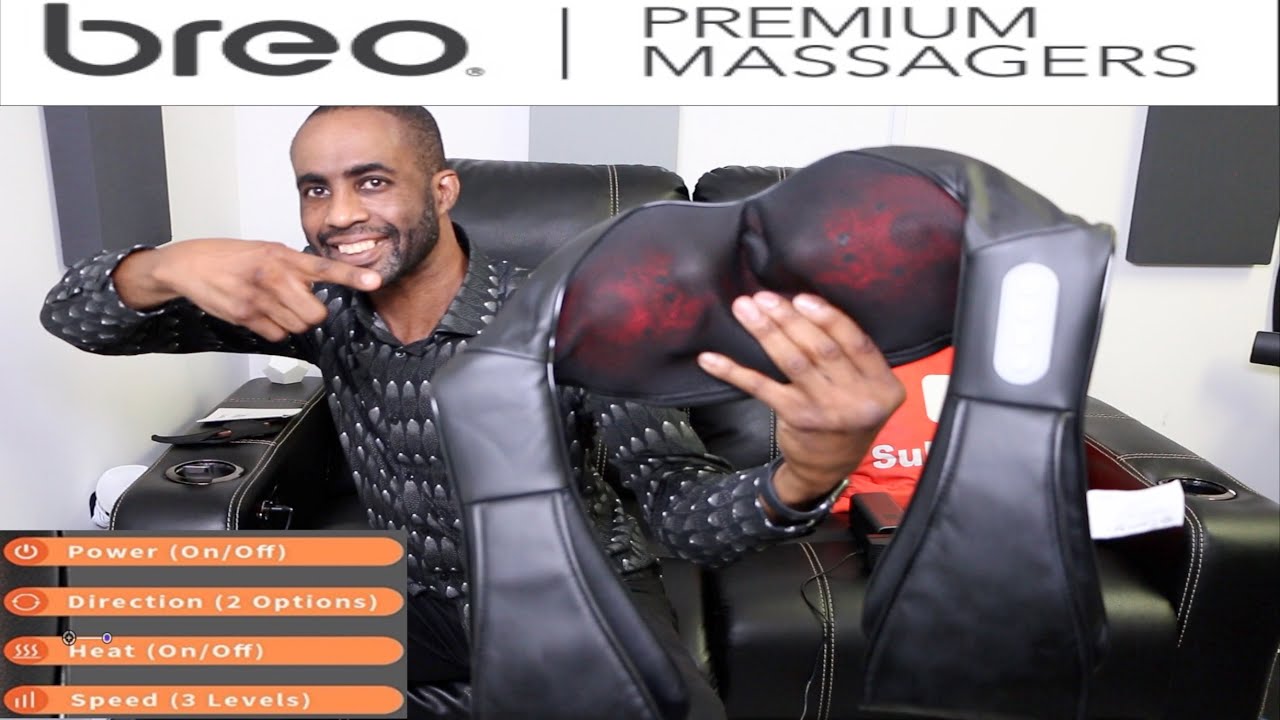 Breo Shiatsu Neck & Back Massager with Heat,3D Deep Kneading