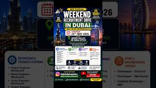 #dubai WALK-IN Opportunity, #gulfjobs #dubaiwalkininterview #walkininterview #uae #uaejobs