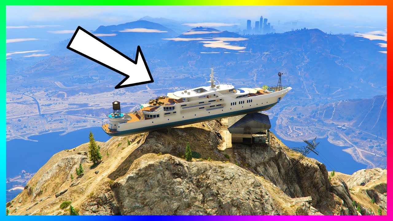 Super Yacht On Top Of Mount Chilliad Insane Flying Yacht Airship Ark Mod Gta Junkies