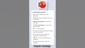 MS PowerPoint slide show controls shortcut keys  #computerknowledge