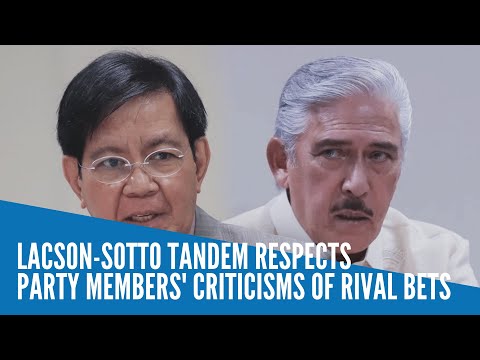 Lacson-Sotto tandem respects party members' criticisms of rival bets