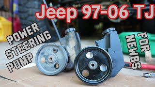 Jeep Wrangler TJ 97-06 Power Steering Pump Change Out (Stop The Whining) -  YouTube