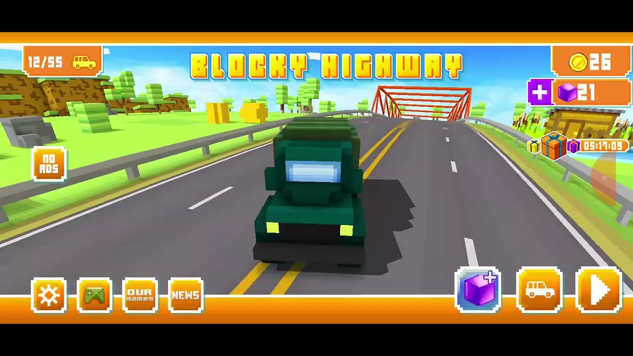 I play my favourite game is called blocky highway