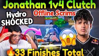 Hydro Shocked By Jonathan 1v4😱 33 Finishes Total☠️🔥 Intense Quick Squad Clutches🥶